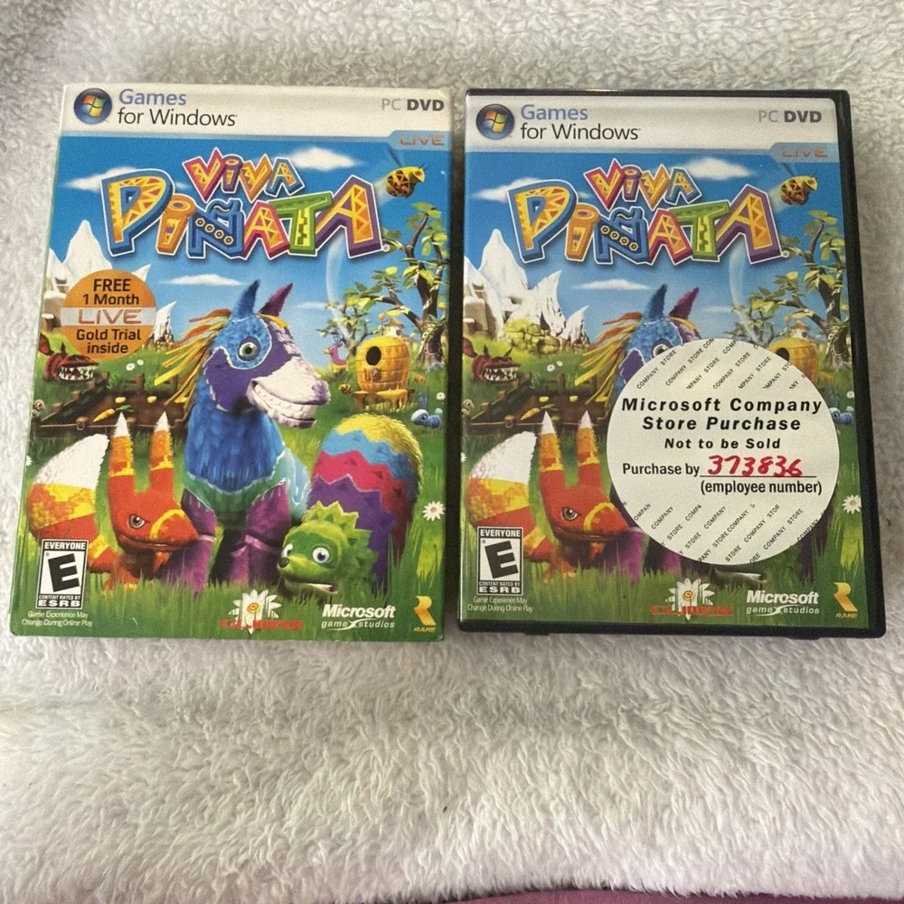 PC VIVA PINATA Game Disc 1 AND DISC 2 PC DVD ROM Sleeve Vtg Game